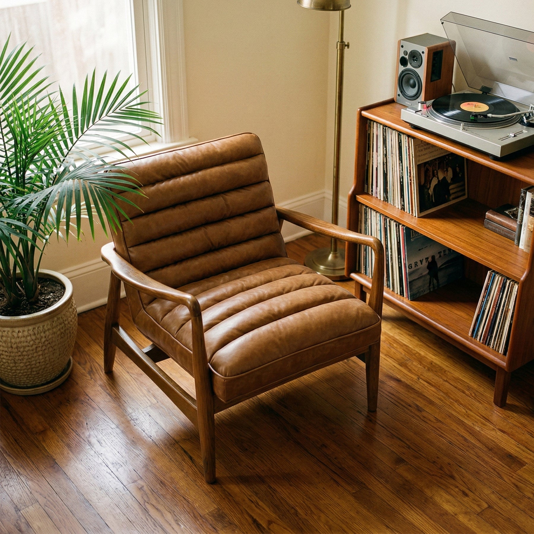 Kingsley Faux Leather Accent Chair Tan from Roseland Furniture