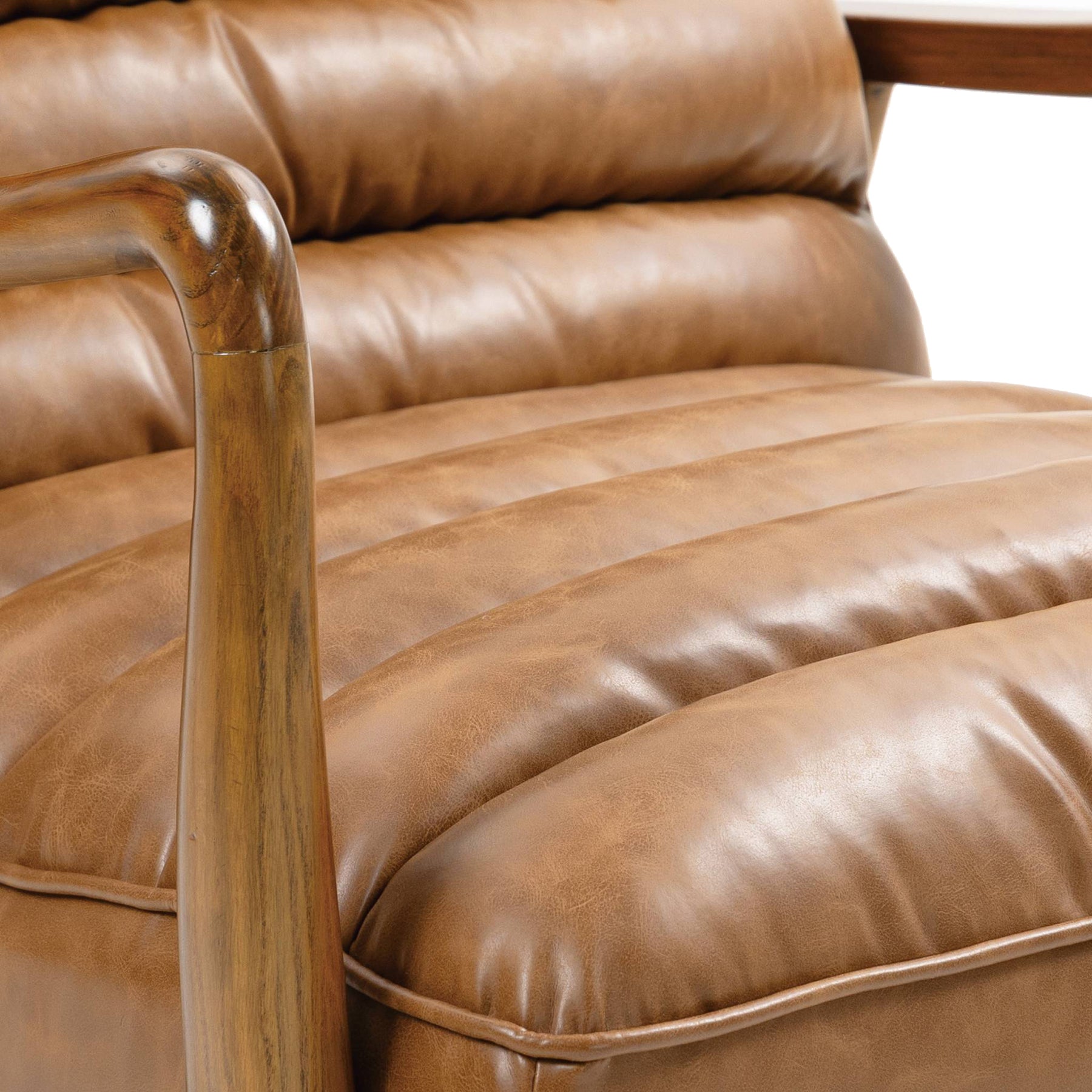 Kingsley Faux Leather Accent Chair Tan from Roseland Furniture