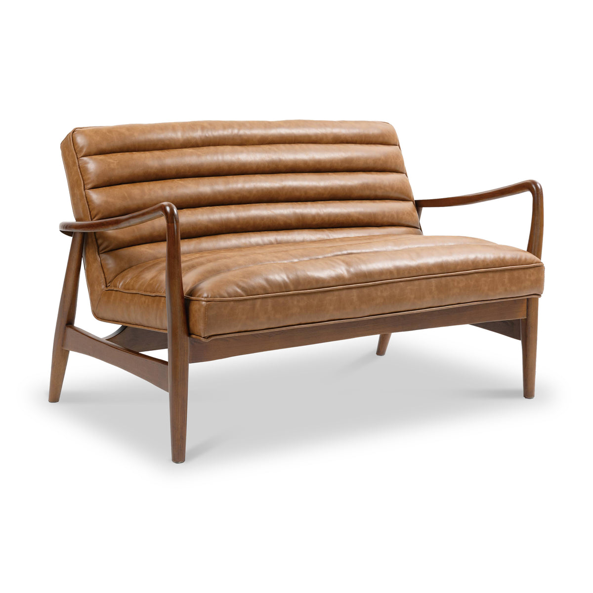 Kingsley Faux Leather 2 seater sofa Tan from Roseland Furniture