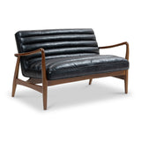 Kingsley Faux Leather 2 seater sofa Black from Roseland Furniture