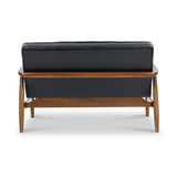 Kingsley Faux Leather 2 seater sofa Black from Roseland Furniture