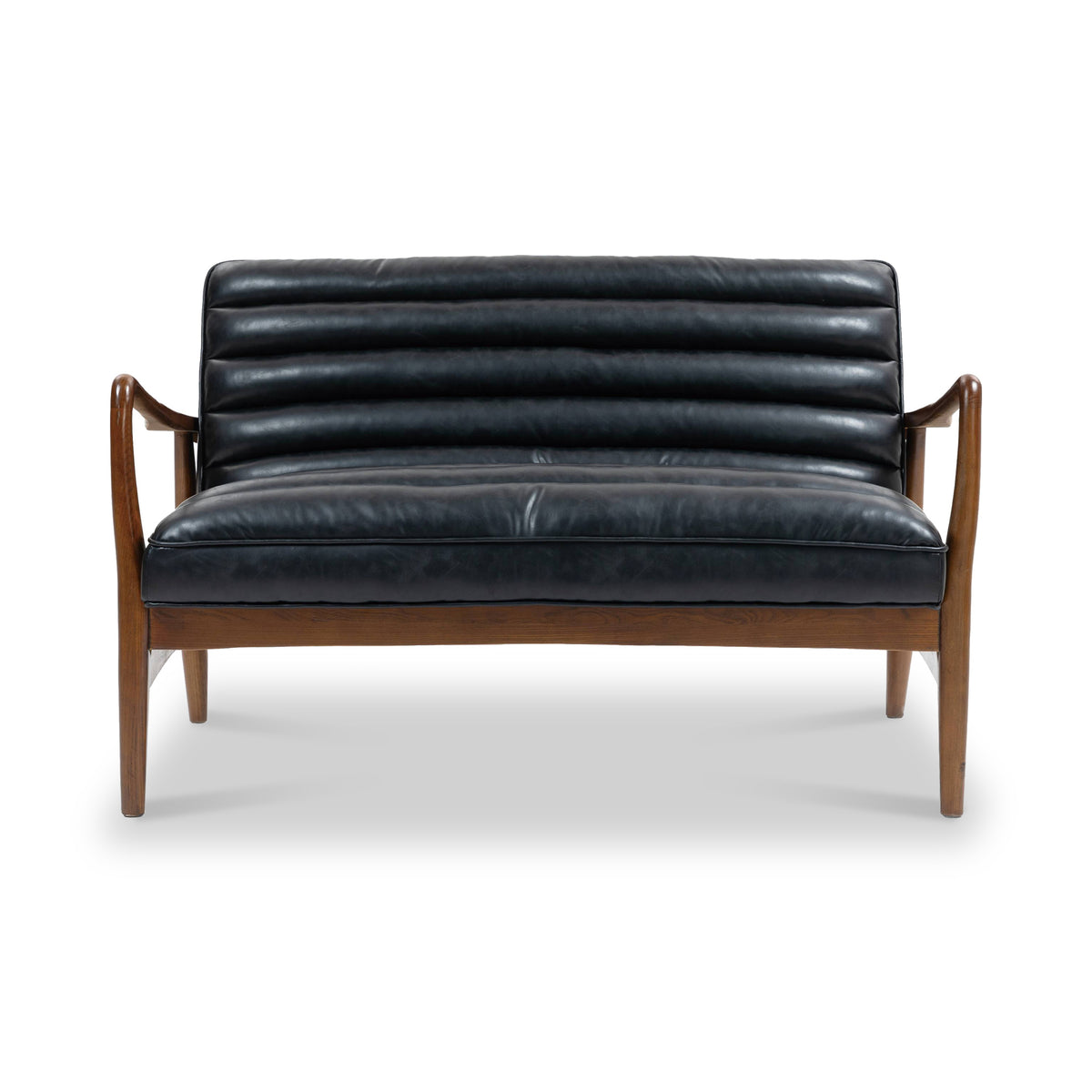 Kingsley Faux Leather 2 seater sofa Black from Roseland Furniture