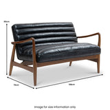 Kingsley Faux Leather 2 seater sofa Black from Roseland Furniture