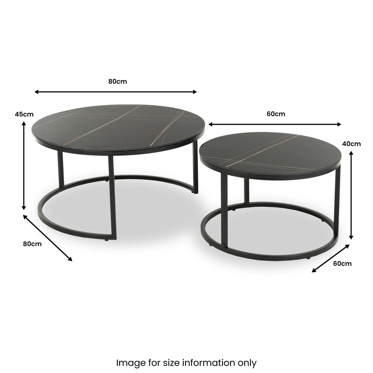 Freiston Nest Of Tables Black from Roseland Furniture