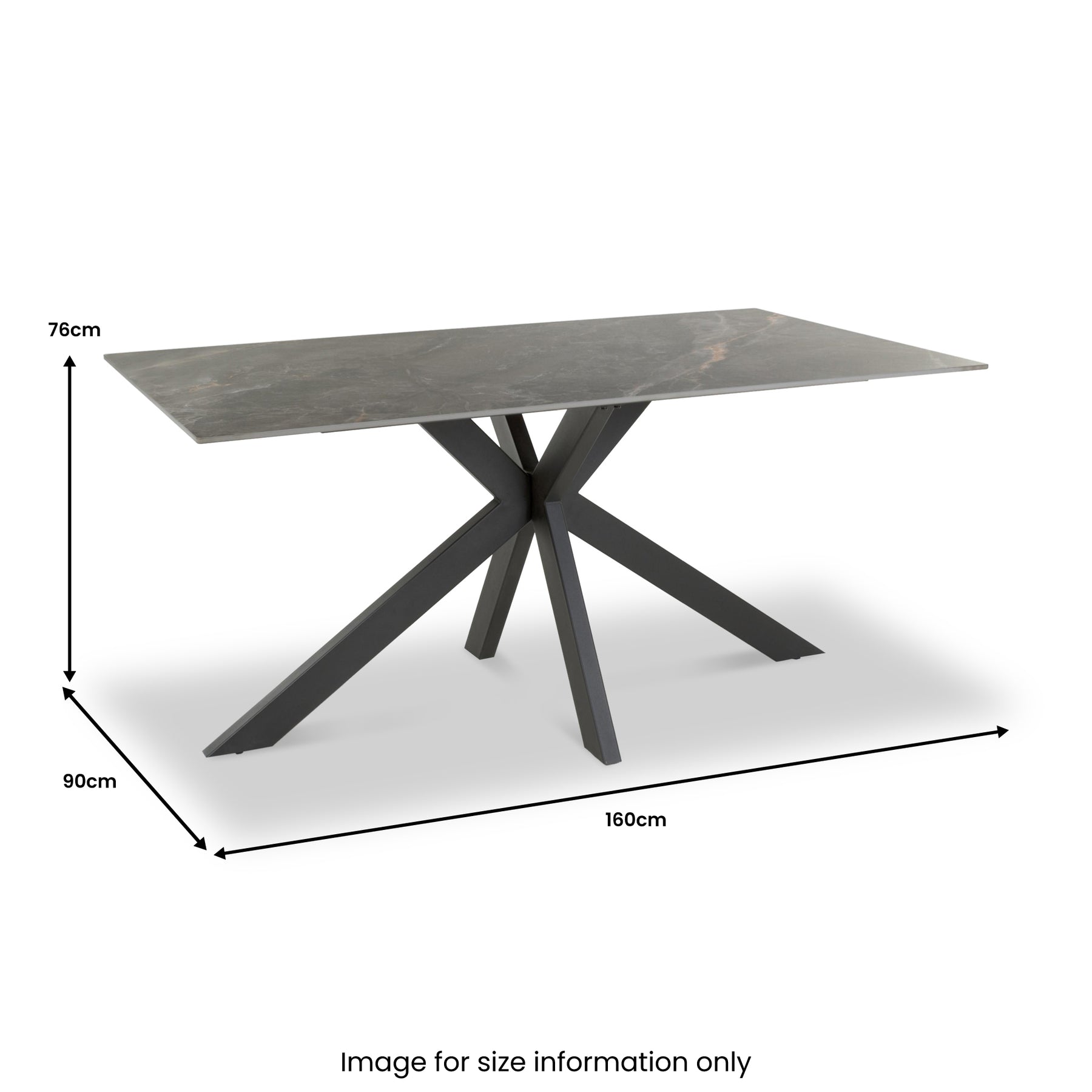 Farnell 160cm Ceramic Dining Table Grey from Roseland Furniture