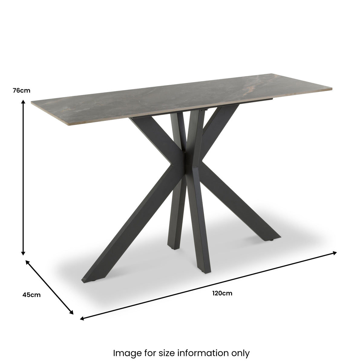 Farnell Ceramic Console Table Grey from Roseland Furniture