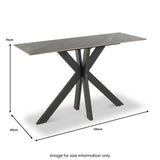 Farnell Ceramic Console Table Grey from Roseland Furniture