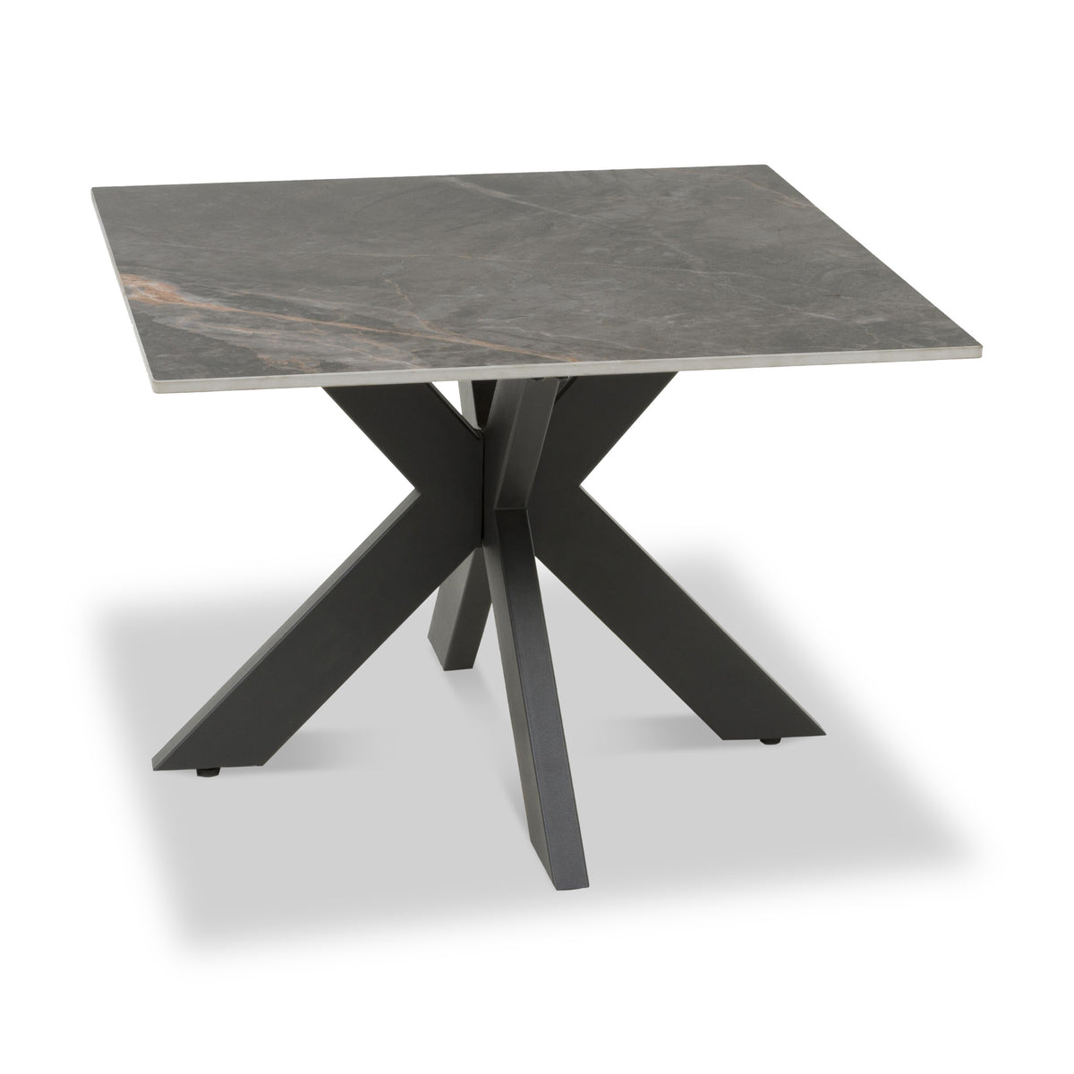 Farnell Ceramic Square Side Table Grey from Roseland Furniture