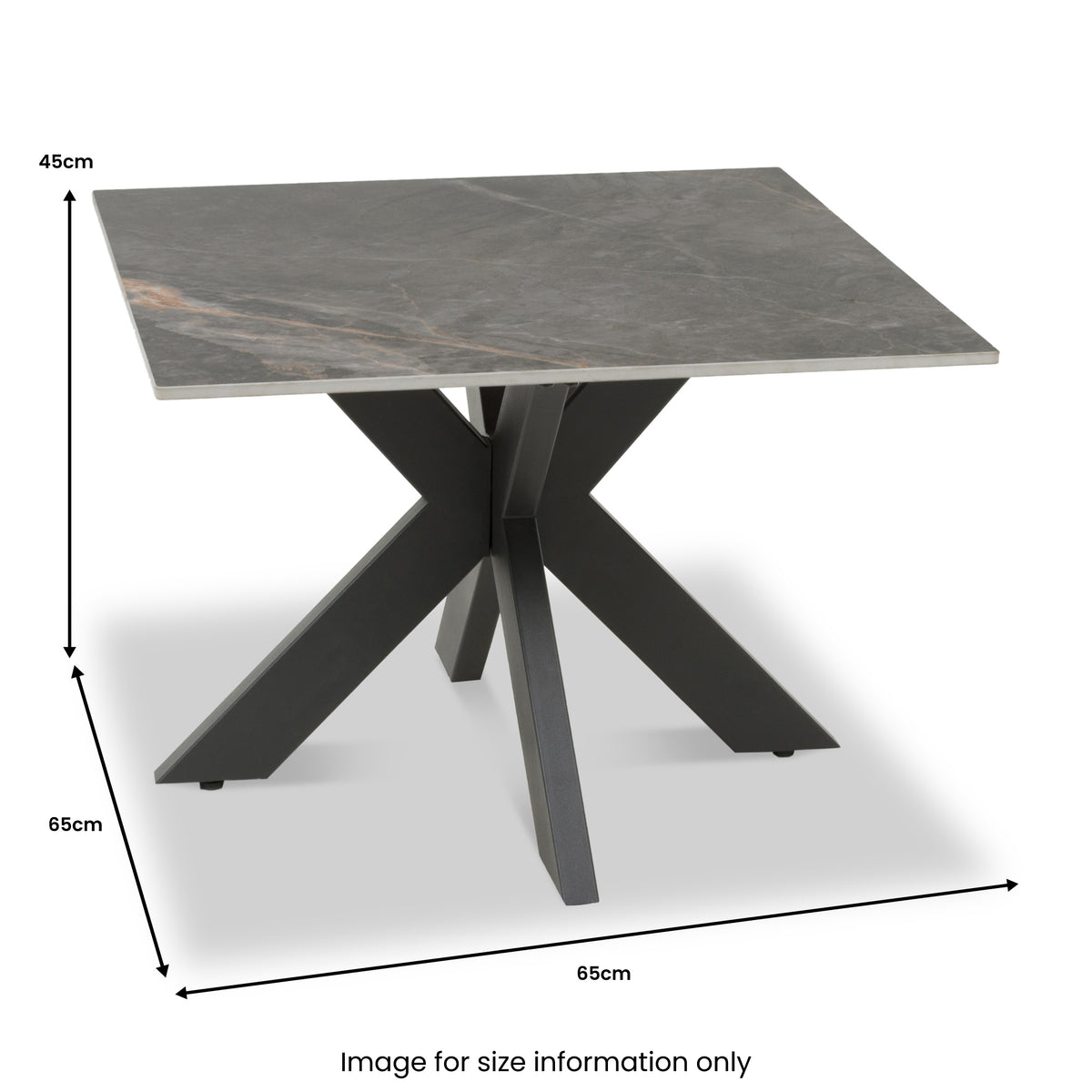 Farnell Ceramic Square Side Table White from Roseland Furniture