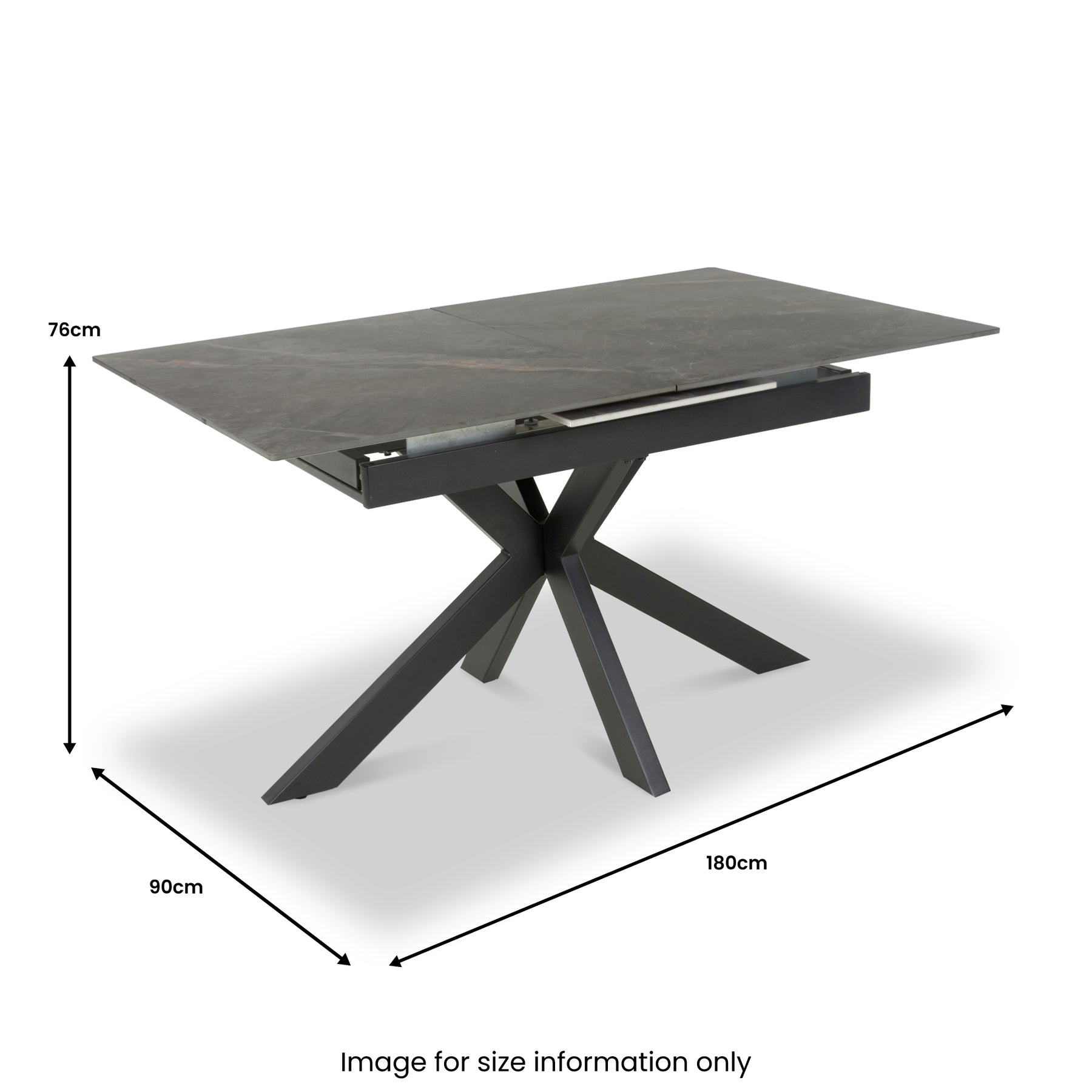Farnell Ceramic Extending Dining Table Grey from Roseland Furniture