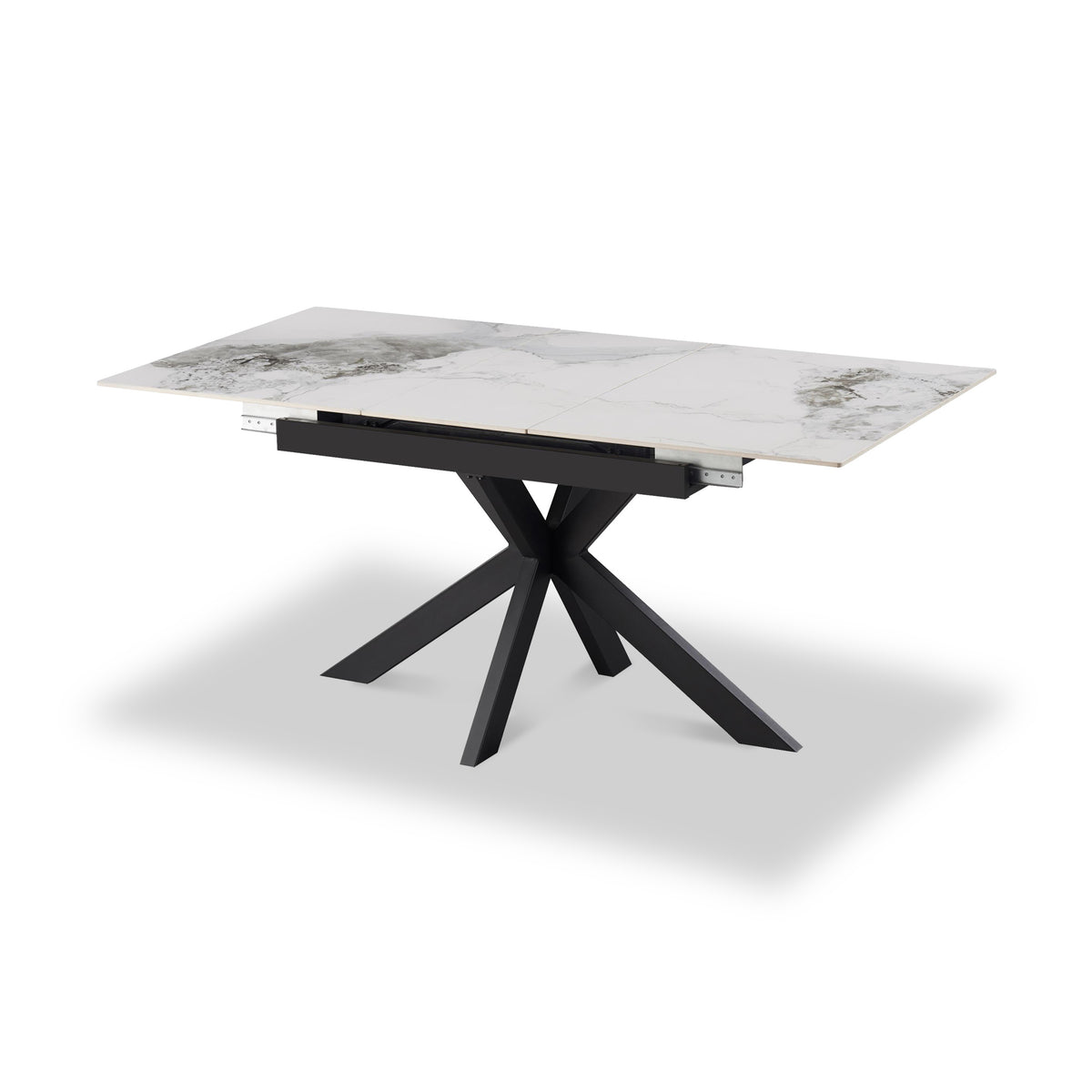 Farnell Ceramic Ext Dining Table White from Roseland Furniture