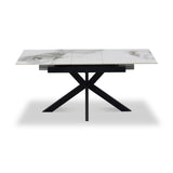 Farnell Ceramic Ext Dining Table White from Roseland Furniture