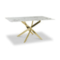 Melody 160cm Marble Effect Dining Table White Gold from Roseland Furniture