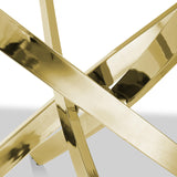 Melody 160cm Marble Effect Dining Table White Gold from Roseland Furniture