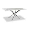 Melody 160cm Marble Effect Dining Table White Chrome from Roseland Furniture