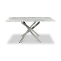 Melody 160cm Marble Effect Dining Table White Chrome from Roseland Furniture