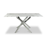 Melody 160cm Marble Effect Dining Table White Chrome from Roseland Furniture