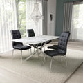 Melody 160cm Marble Effect Dining Table White Chrome from Roseland Furniture