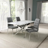 Melody 160cm Marble Effect Dining Table White Chrome from Roseland Furniture