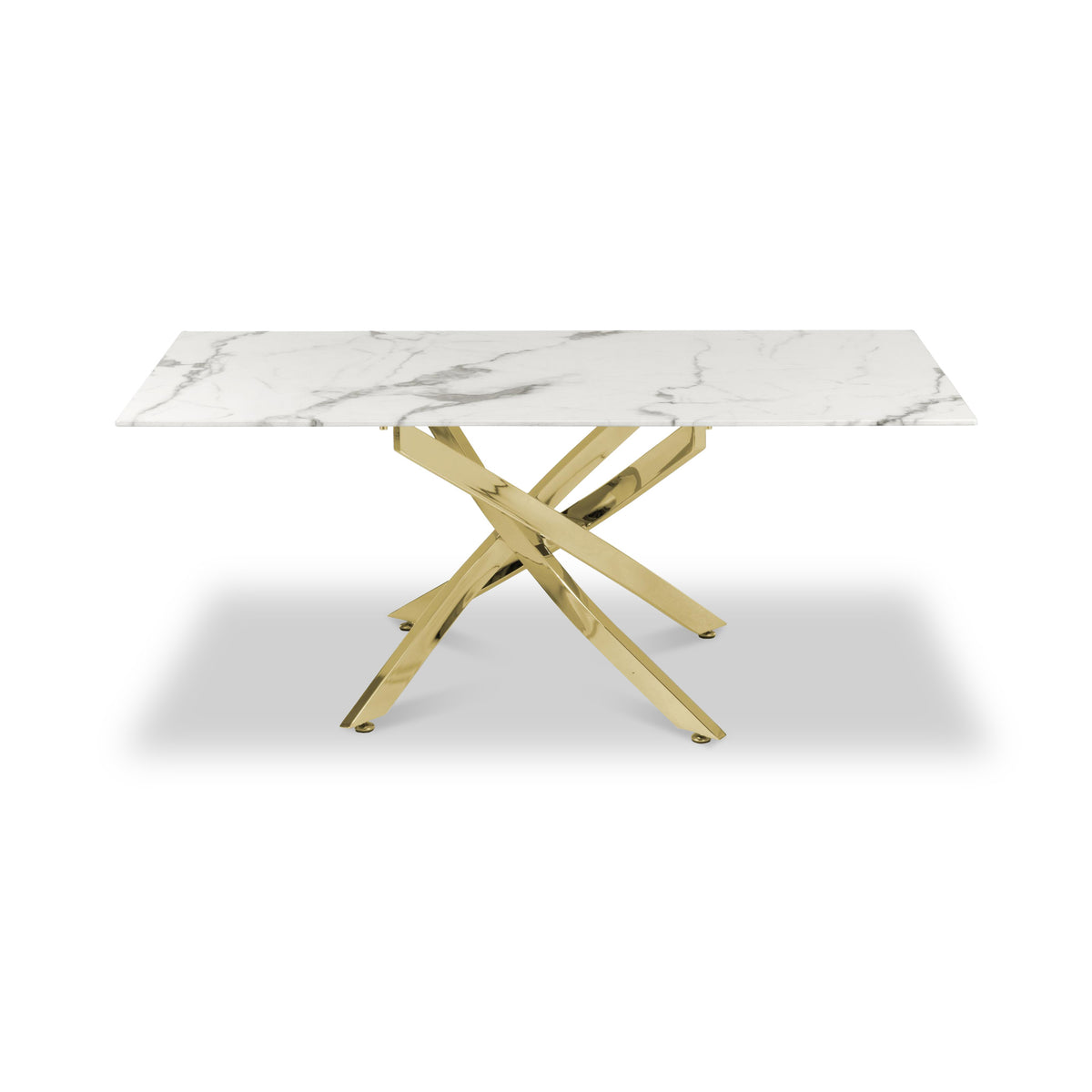 Melody Marble Effect Coffee Table White Gold from Roseland Furniture