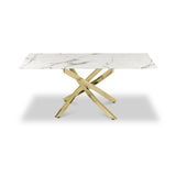 Melody Marble Effect Coffee Table White Gold from Roseland Furniture