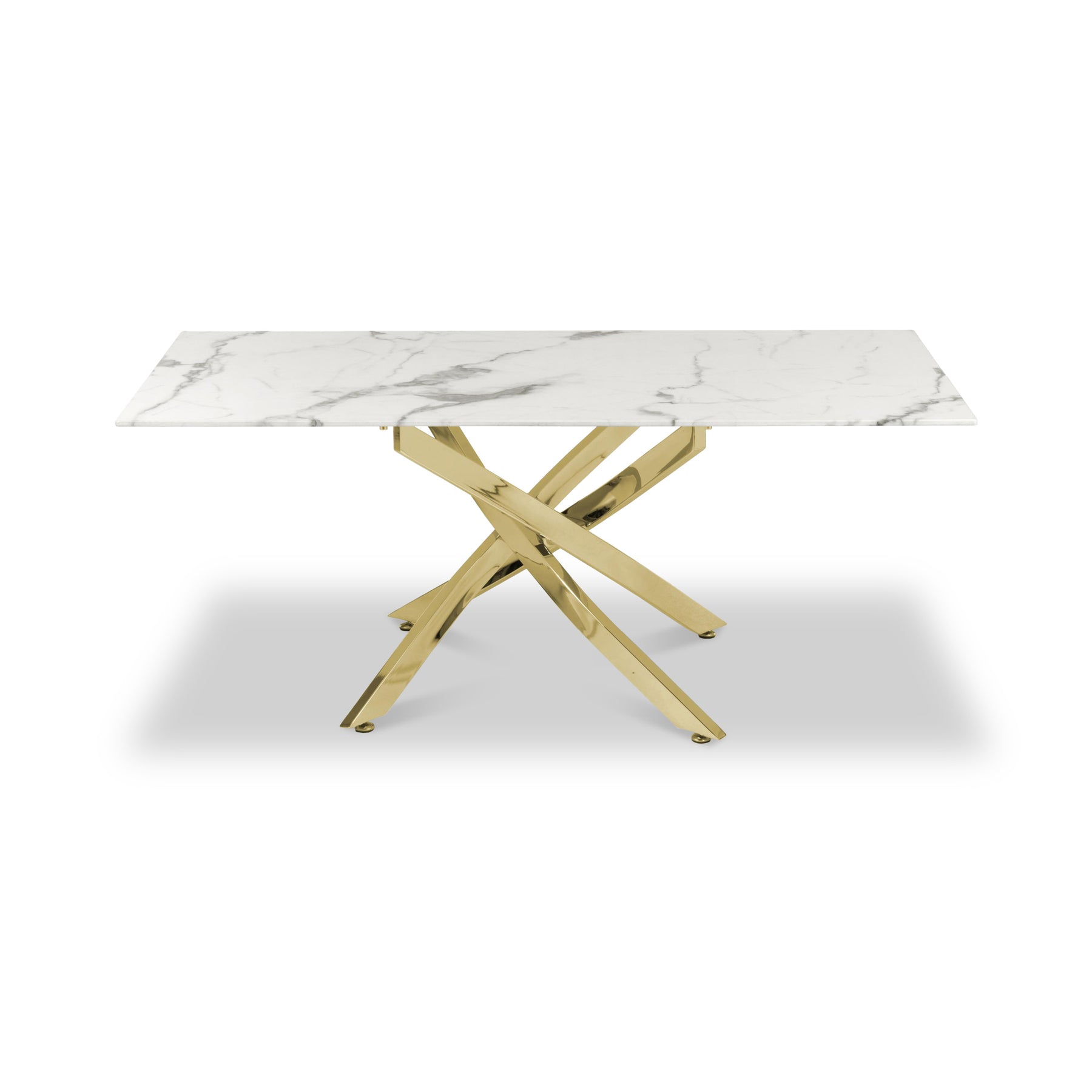 Melody Marble Effect Coffee Table White Gold from Roseland Furniture