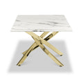 Melody Marble Effect Coffee Table White Gold from Roseland Furniture