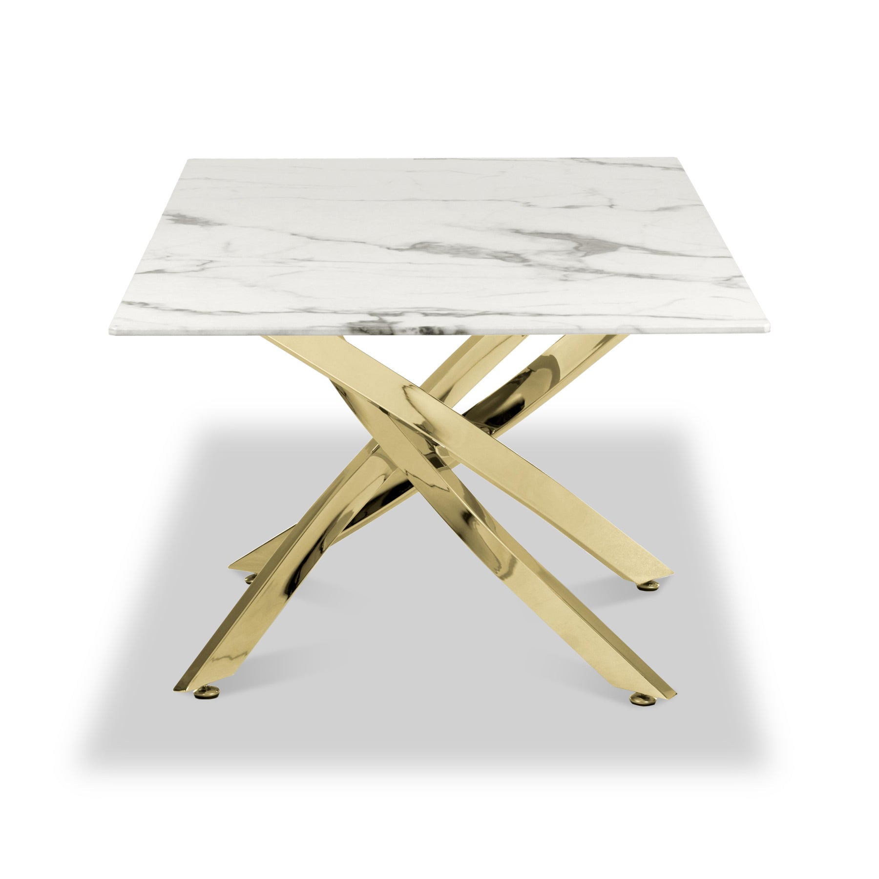 Melody Marble Effect Coffee Table White Gold from Roseland Furniture