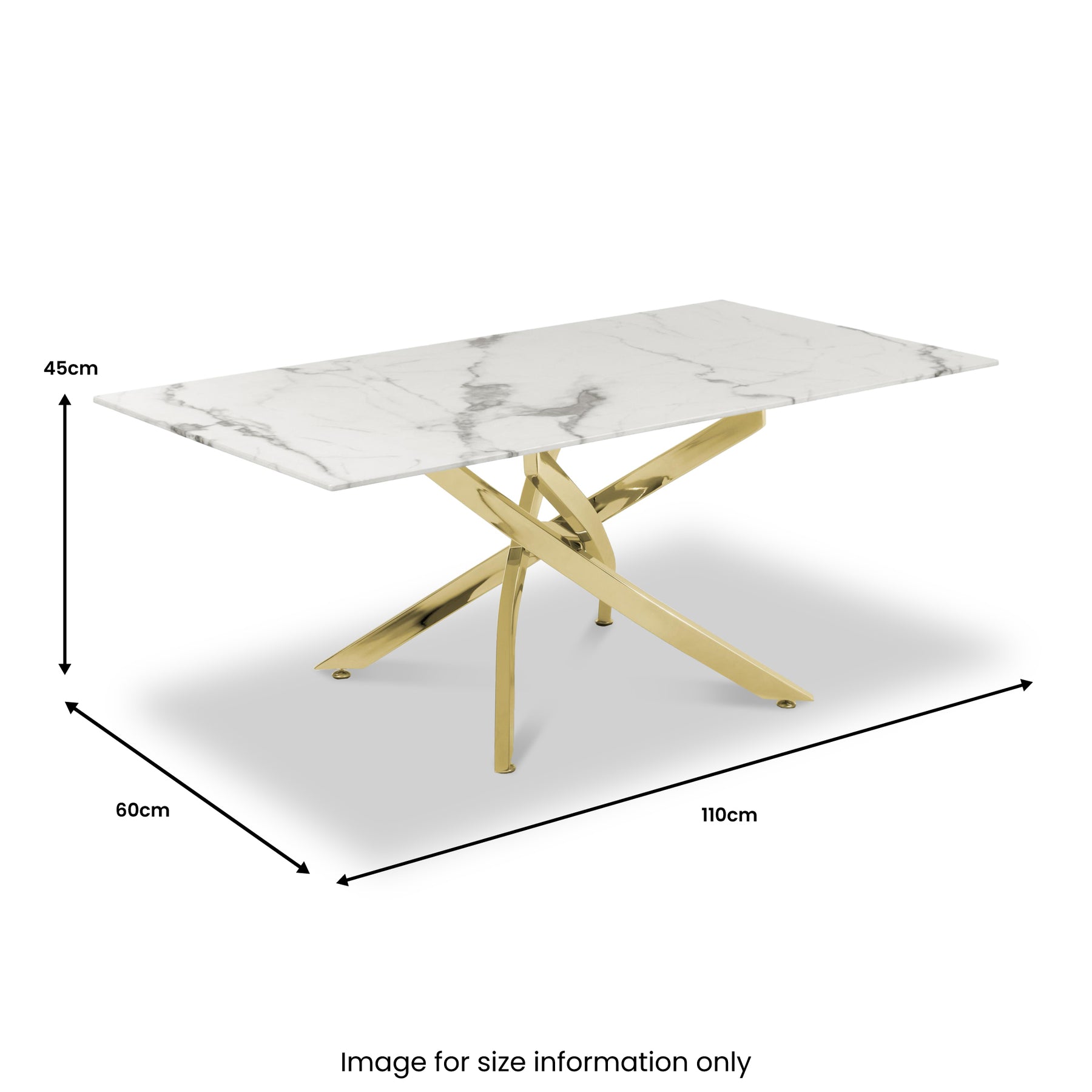 Melody Marble Effect Coffee Table White Gold from Roseland Furniture