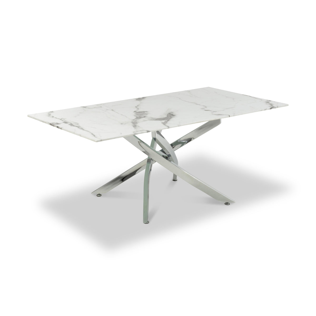 Melody Marble Effect Coffee Table White Chrome from Roseland Furniture