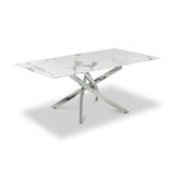 Melody Marble Effect Coffee Table White Chrome from Roseland Furniture