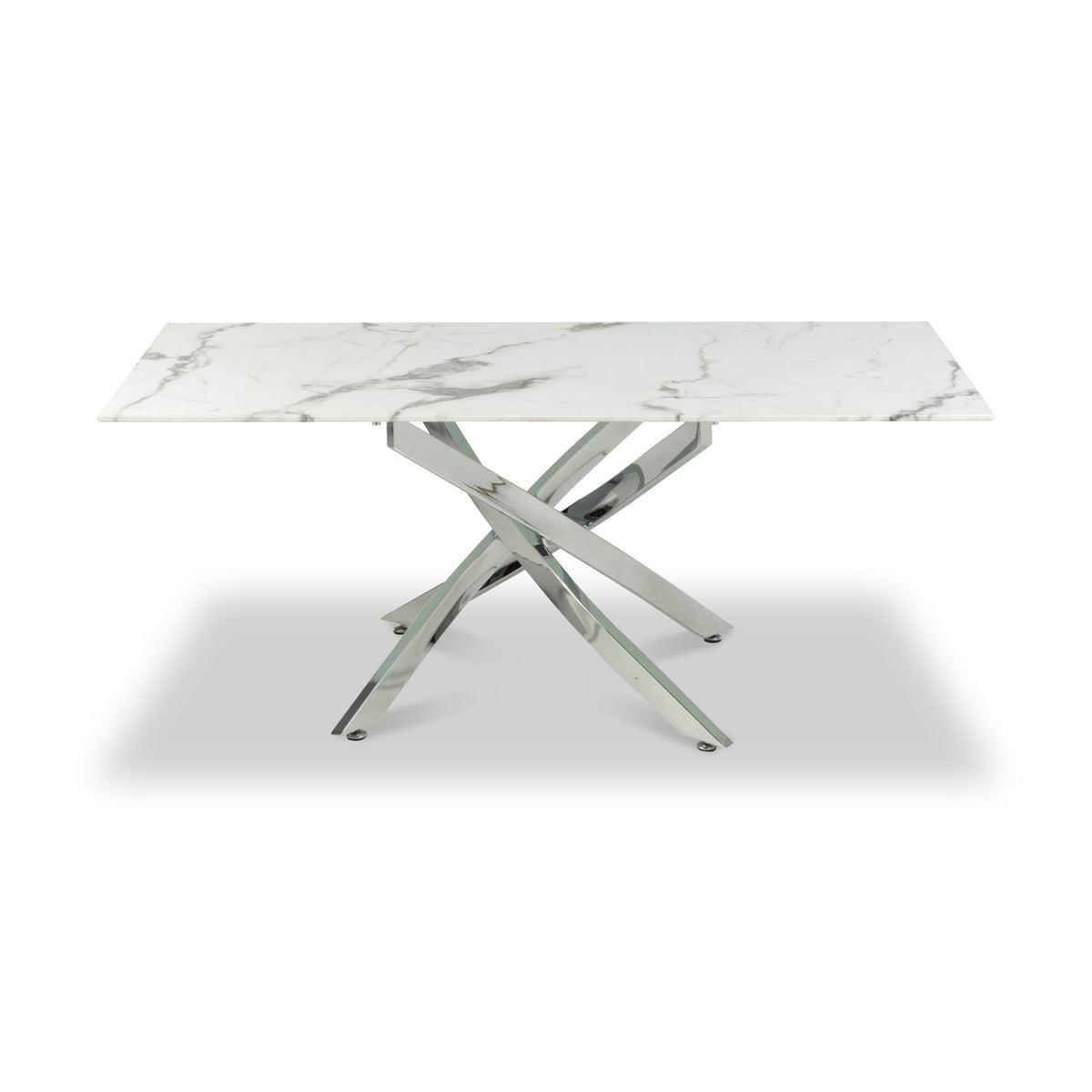 Melody Marble Effect Coffee Table White Chrome from Roseland Furniture