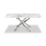 Melody Marble Effect Coffee Table White Chrome from Roseland Furniture