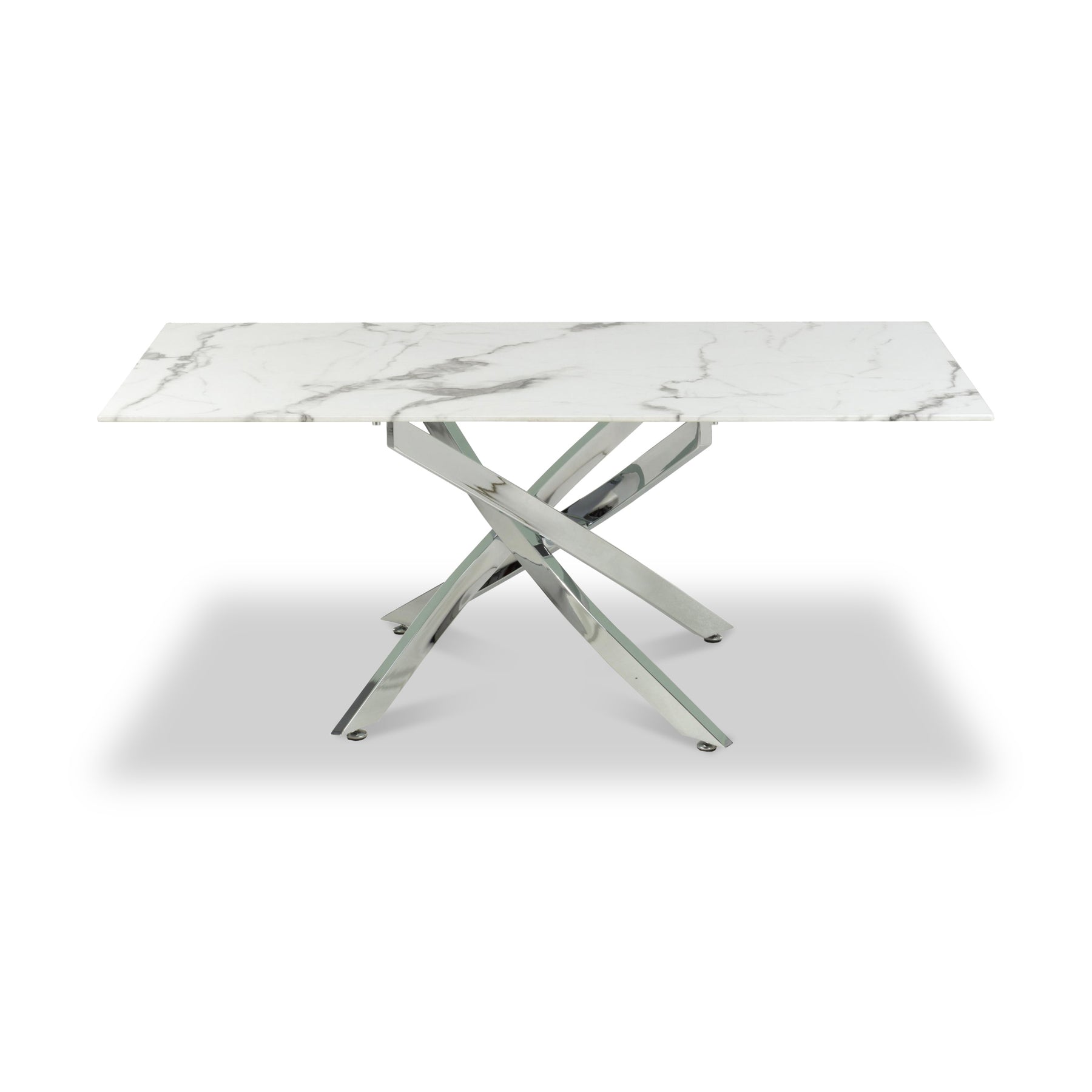 Melody Marble Effect Coffee Table White Chrome from Roseland Furniture