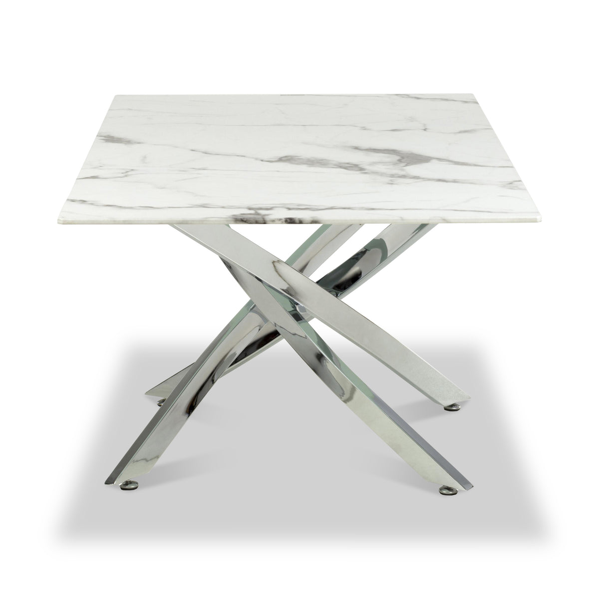 Melody Marble Effect Coffee Table White Chrome from Roseland Furniture