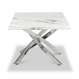 Melody Marble Effect Coffee Table White Chrome from Roseland Furniture