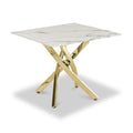 Melody Marble Effect Side Table White Gold from Roseland Furniture