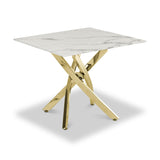 Melody Marble Effect Side Table White Gold from Roseland Furniture