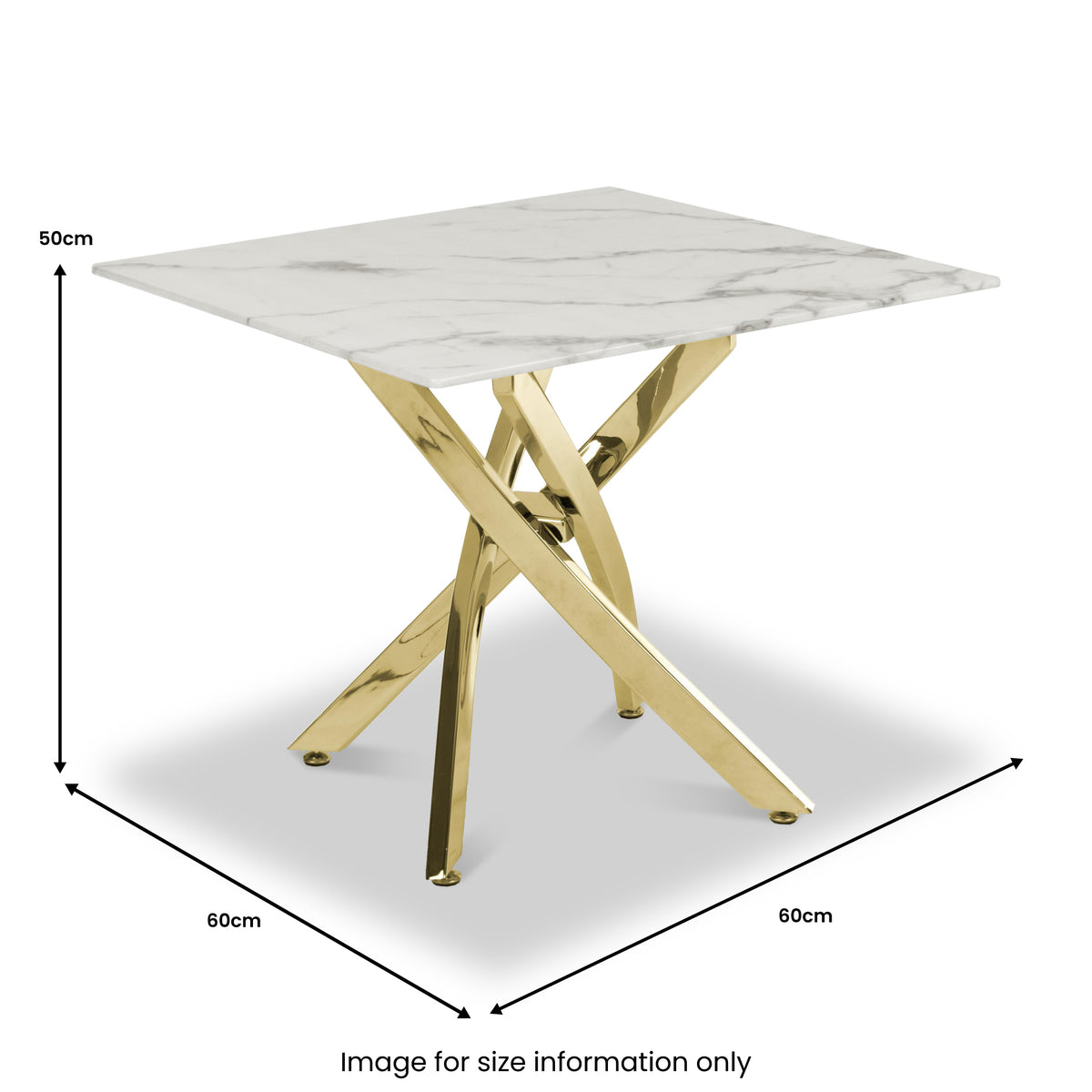 Melody Marble Effect Side Table White Gold from Roseland Furniture