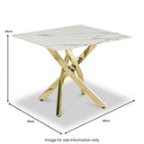 Melody Marble Effect Side Table White Gold from Roseland Furniture