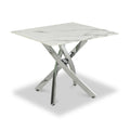 Melody Marble Effect Side Table White Chrome from Roseland Furniture