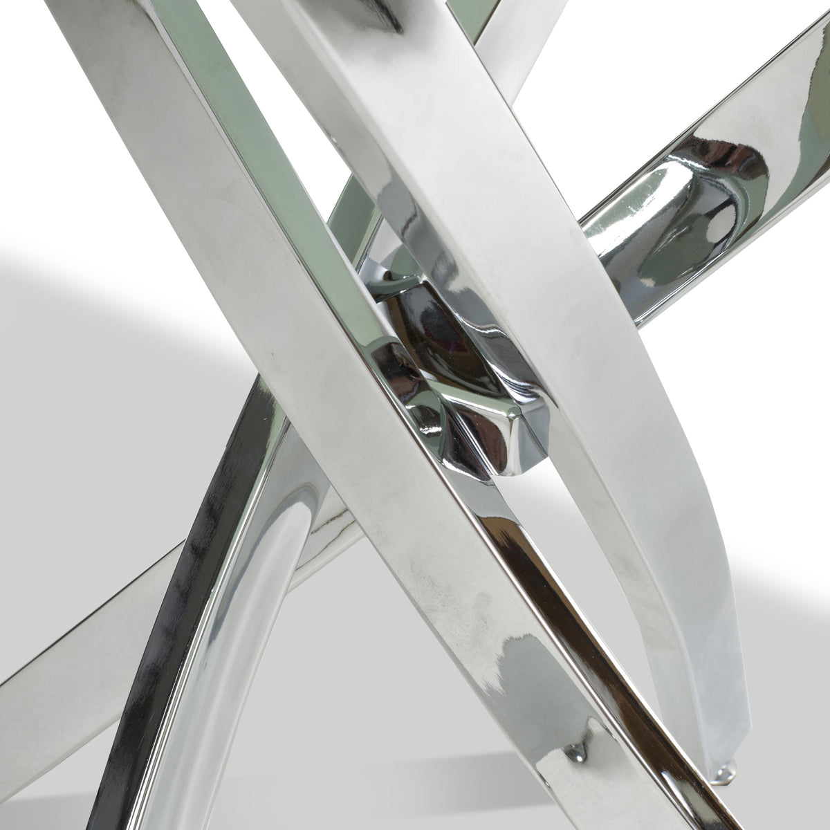 Melody Marble Effect Side Table White Chrome from Roseland Furniture