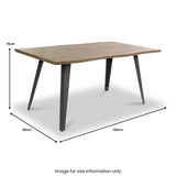 Crawley 160cm Natural Curve Dining Table from Roseland Furniture