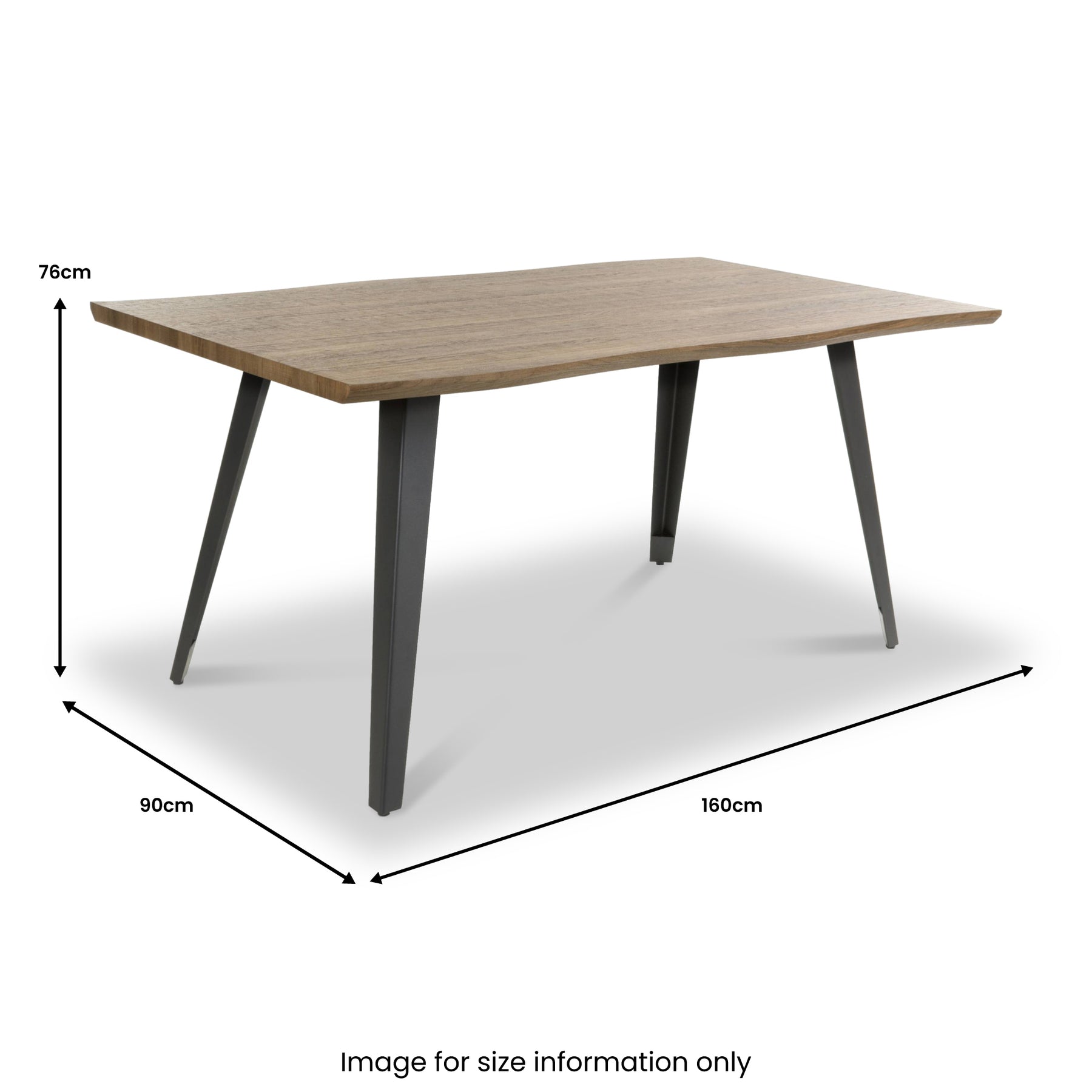 Crawley 160cm Natural Curve Dining Table from Roseland Furniture