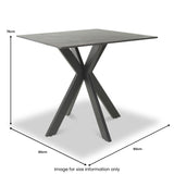 Farnell Ceramic 80cm Square Dining Table Grey from Roseland Furniture