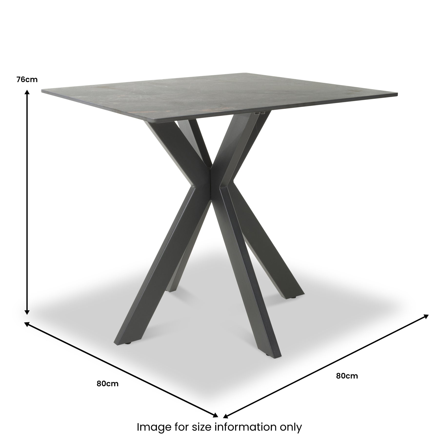 Farnell Ceramic 80cm Square Dining Table Grey from Roseland Furniture