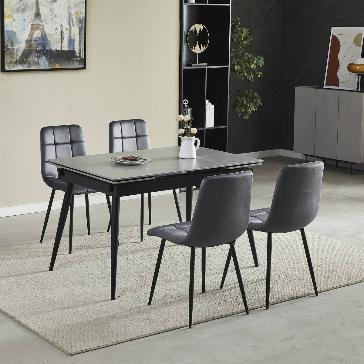 Avaston Extending Dining Table Grey from Roseland Furniture