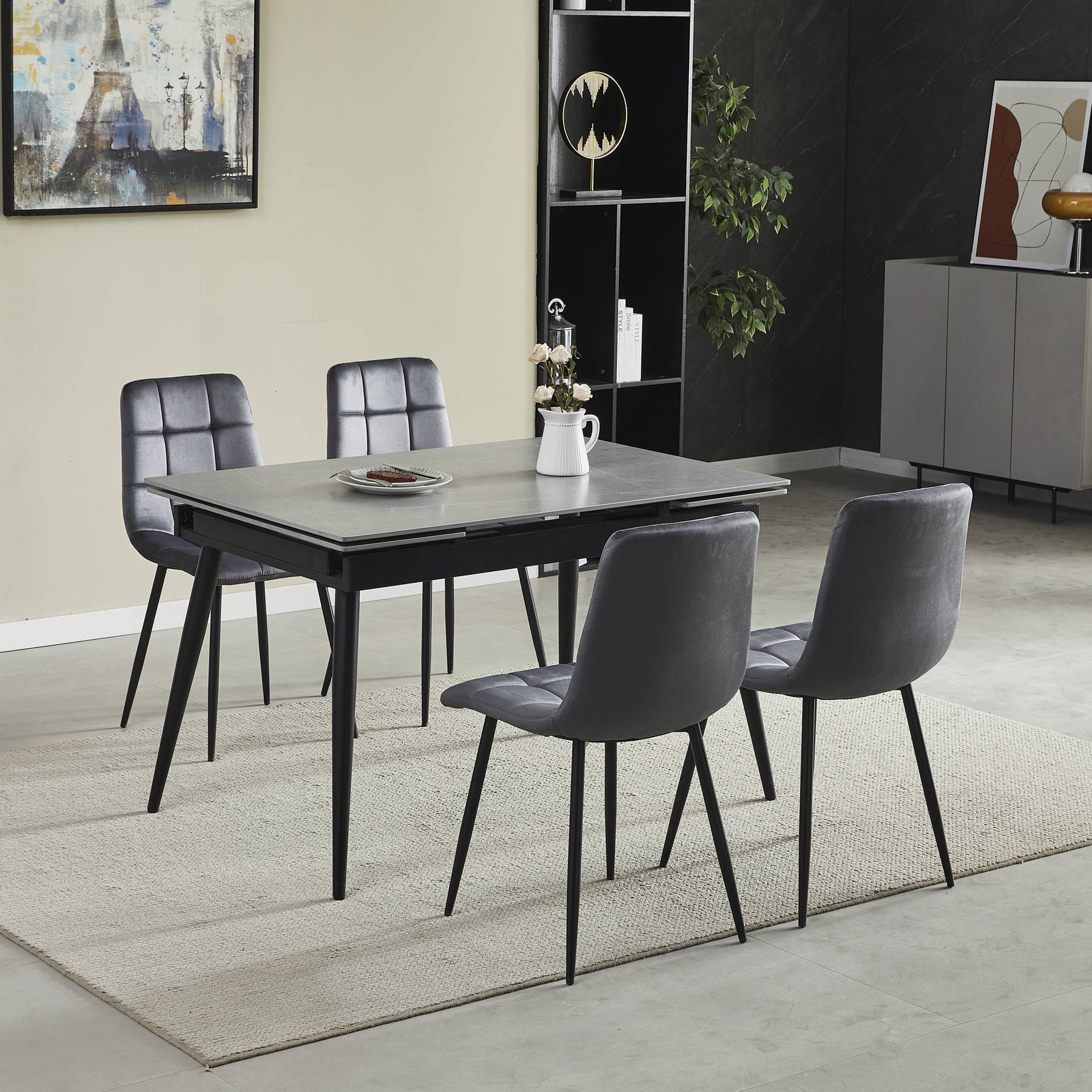 Avaston Extending Dining Table Grey from Roseland Furniture
