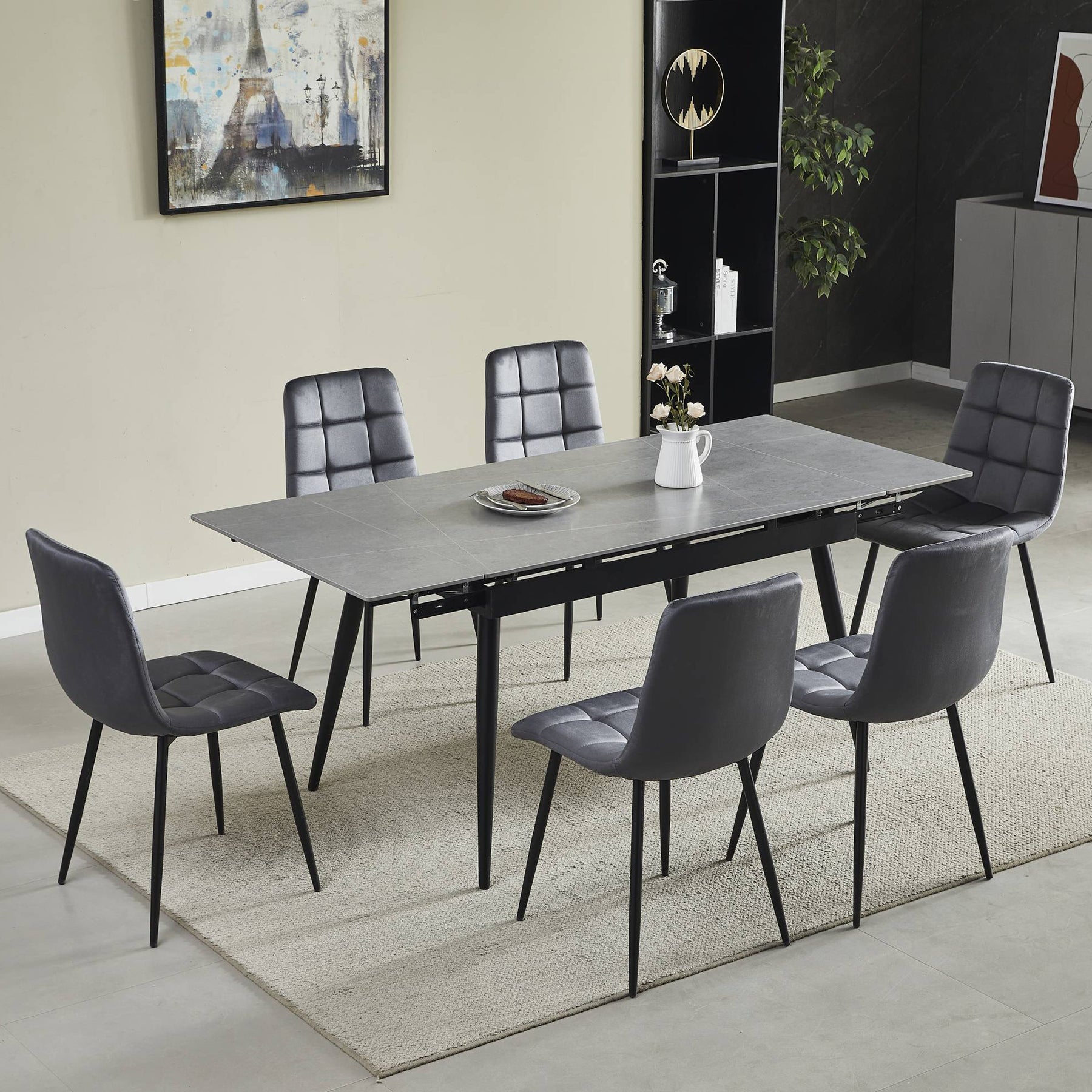 Avaston Extending Dining Table Grey from Roseland Furniture