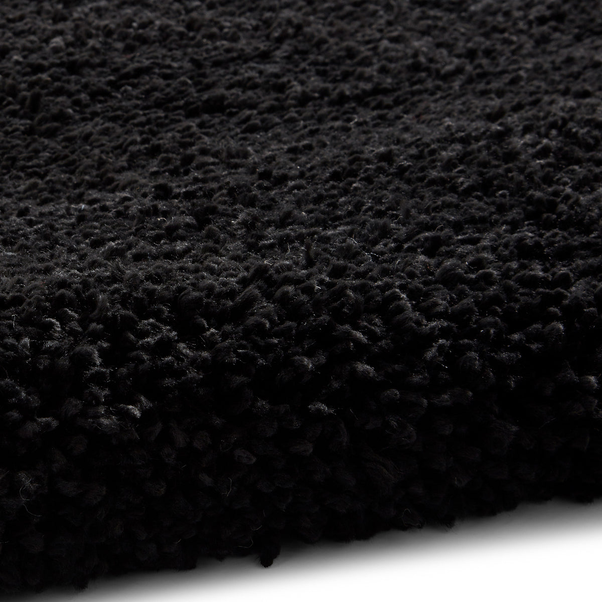 Roswell Black Stain Resistant Shaggy Rug